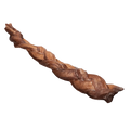 Close-up of a 12-inch MONSTER braided bully stick showcasing its twisted texture on a black background