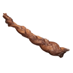 Close-up of a 12-inch MONSTER braided bully stick showcasing its twisted texture on a black background