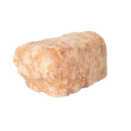 Side view of Peanut Butter Yak Cheese Puffs showcasing a rough cylindrical texture with a transparent background