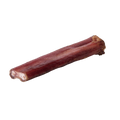 Angled view of a 5 to 7 inch American jumbo smoked bully stick showcasing its smoked texture on a black background