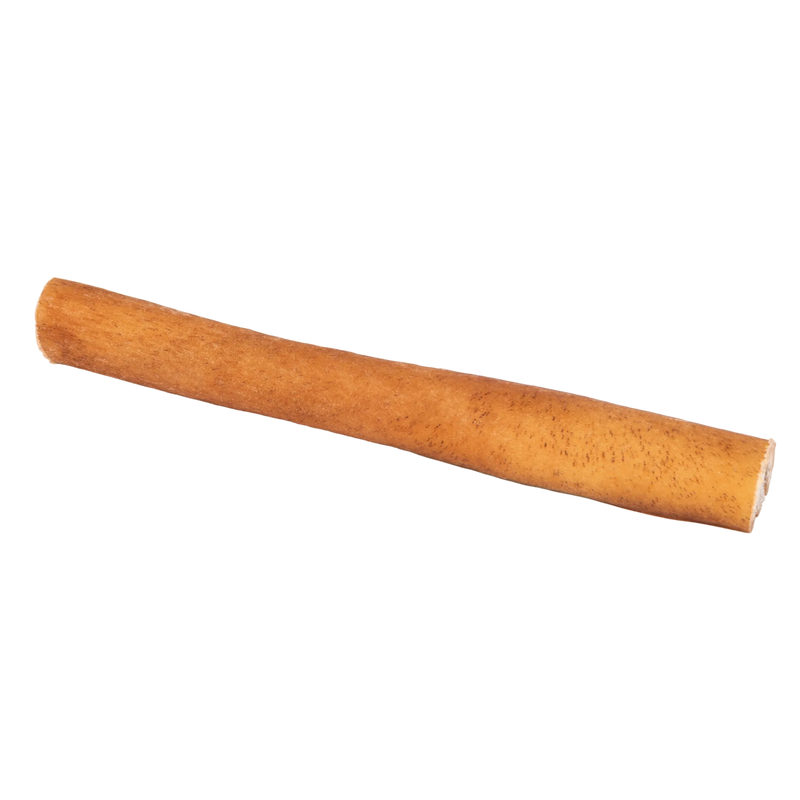 Side view of Split Beef Cheek Sticks showcasing a long, textured beef chew with a transparent background