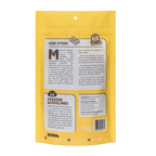 Back view of Kiss Me Fresh Breath treat bag showing feeding guidelines, ingredients, and nutrition facts