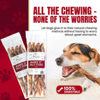 Close-up of braided bully sticks showing three-strand braid texture and meaty brown color on white background