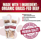 Front view of 12-inch Monster braided bully stick showing three-strand braid and natural grass-fed beef color on white background