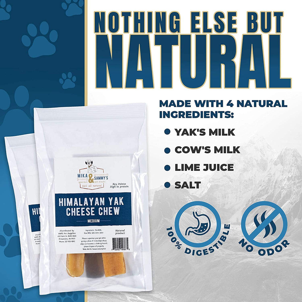 Nothing else but natural yak cheese chews made with yak milk cow milk lime juice and salt