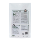 Rear view of Philly Chicken Cheese treat package showcasing feeding guidelines and ingredients with white background